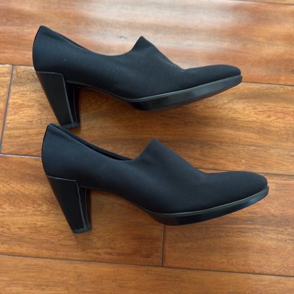 Ecco Shape 55 Plateau Black Fabric Women’s Size 39 Ankle Heel 268053 $150 - Picture 5 of 6